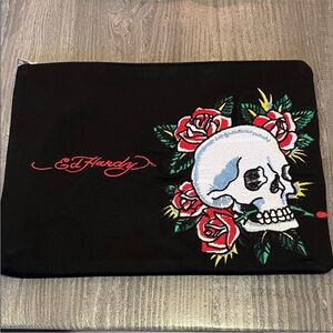 Ed Hardy canvas bag Red Mesh Interior Pouch with Logo Tag